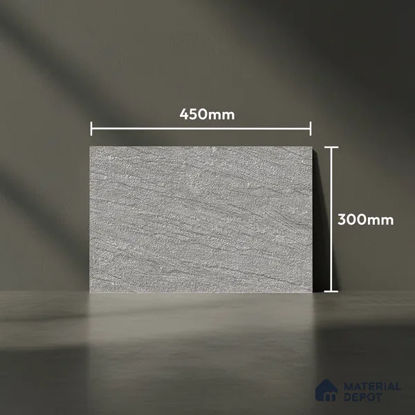 TL 01885 C Misty Grey Dark 18 x 12 inch Glossy Finish Ceramic Wall Tile - 6 mm