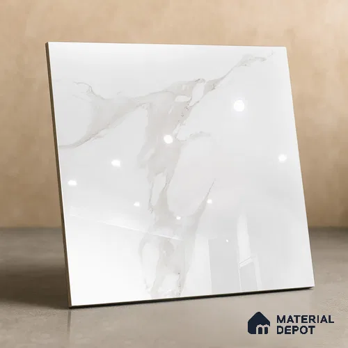 TL 02933 Frosty White 2 ft x 2 ft Glossy Finish Vitrified Floor & Wall Tile - 9.5 mm