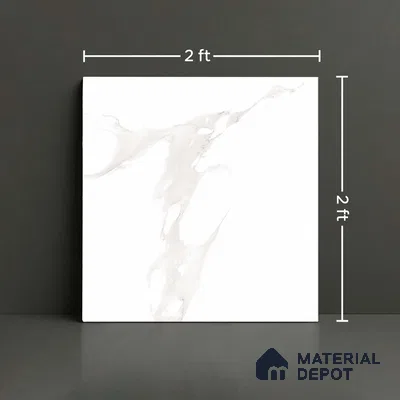 TL 02933 Frosty White 2 ft x 2 ft Glossy Finish Vitrified Floor & Wall Tile - 9.5 mm