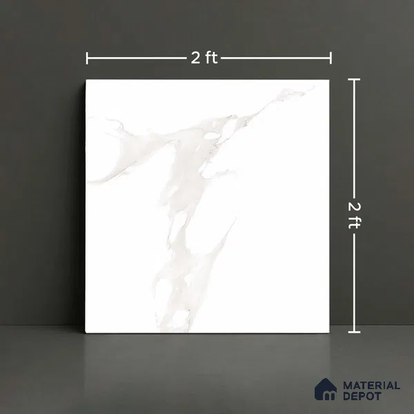 TL 02933 Frosty White 2 ft x 2 ft Glossy Finish Vitrified Floor & Wall Tile - 9.5 mm