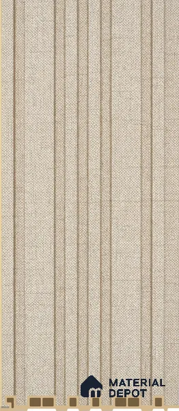 PN 07235 Fabric Look Louver 8 ft x 0.5 ft Texture Finish - 10 mm | Suitable for Feature Wall, TV Unit & Living Room
