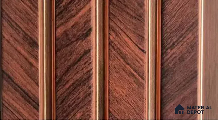PN 07444 Wood Look Louver 8 ft x 0.4 ft Texture Finish  - 10 mm | Suitable for Feature Wall, TV Unit & Living Room