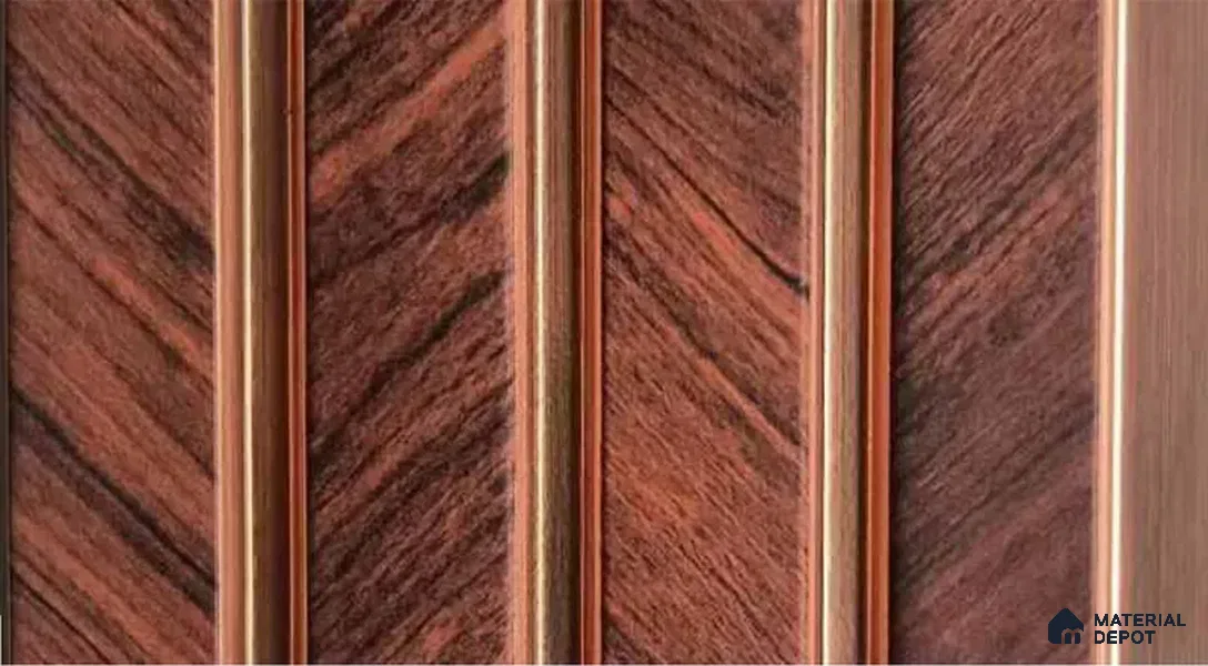PN 07444 Wood Look Louver 8 ft x 0.4 ft Texture Finish - 10 mm | Suitable for Feature Wall, TV Unit & Living Room