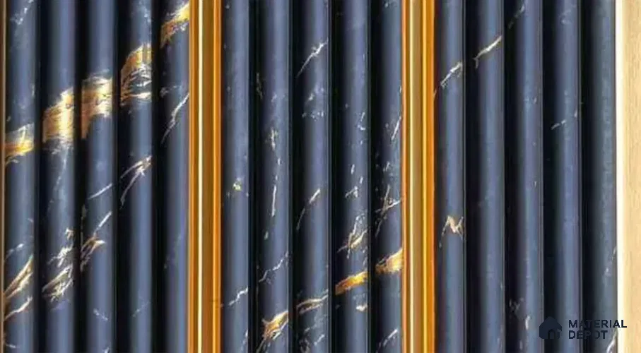 PN 07445 Marble Look Louver 8 ft x 0.4 ft Texture Finish - 10 mm | Suitable for Feature Wall, TV Unit & Living Room