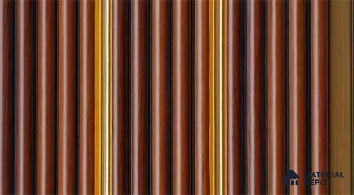 PN 07448 Wood Look Louver 8 ft x 0.4 ft Texture Finish  - 10 mm | Suitable for Feature Wall, TV Unit & Living Room