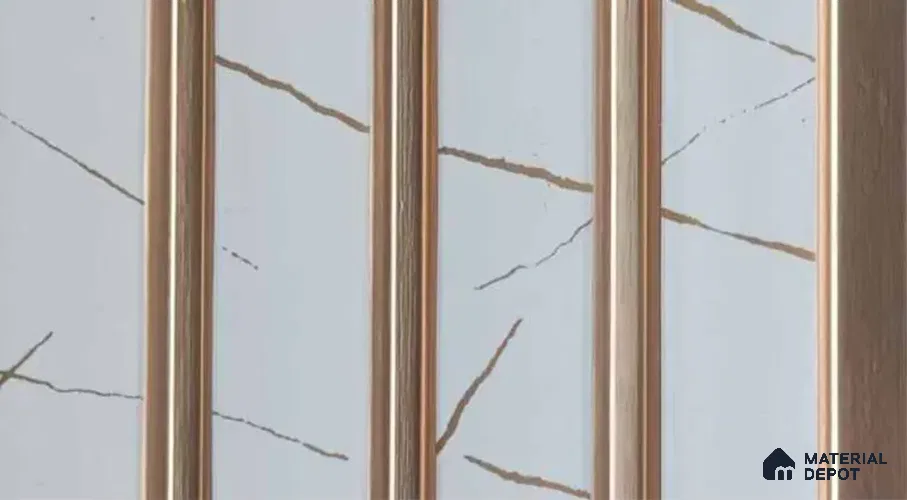 PN 07452 Marble Look Louver 8 ft x 0.4 ft Texture Finish - 10 mm | Suitable for Feature Wall, TV Unit & Living Room