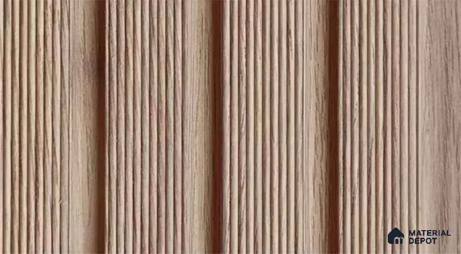 PN 07453 Wood Look Louver 8 ft x 0.4 ft Texture Finish - 10 mm | Suitable for Feature Wall, TV Unit & Living Room
