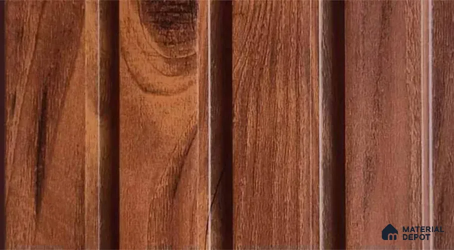 PN 07454 Wood Look Louver 8 ft x 0.4 ft Texture Finish - 10 mm | Suitable for Feature Wall, TV Unit & Living Room