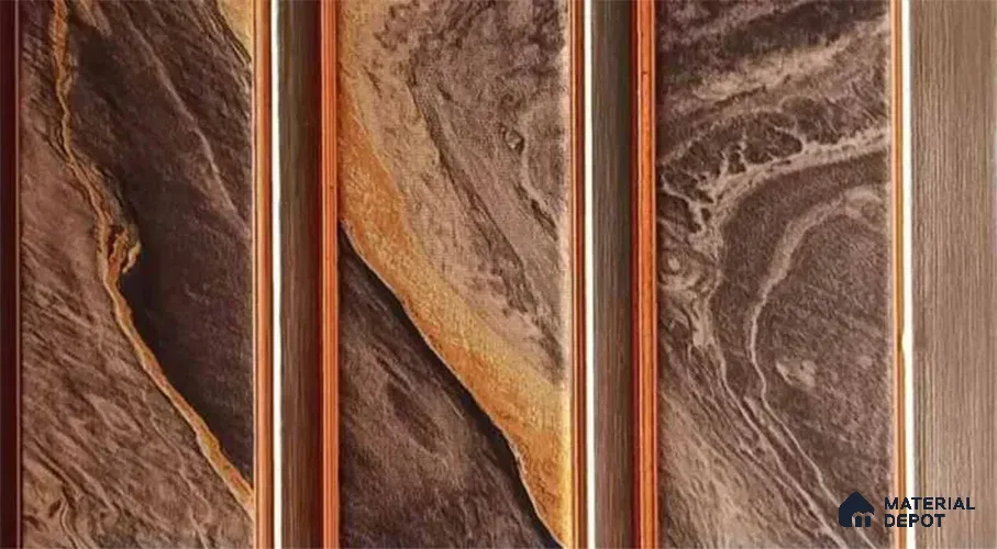 PN 07455 Marble Look Louver 8 ft x 0.4 ft Texture Finish - 10 mm | Suitable for Feature Wall, TV Unit & Living Room