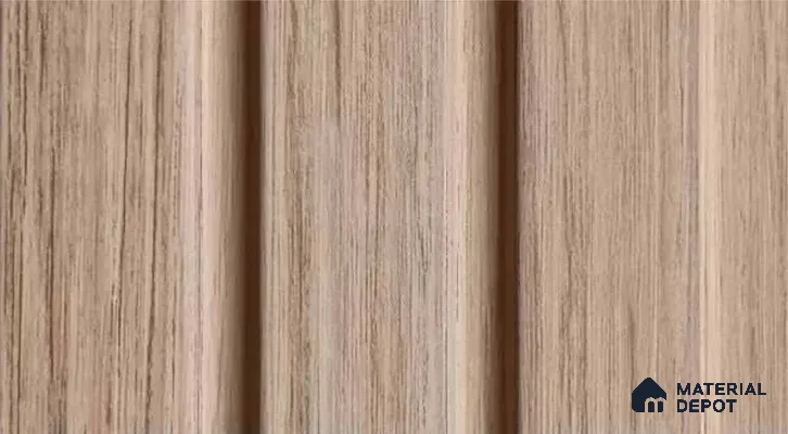 PN 07458 Wood Look Louver 8 ft x 0.4 ft Texture Finish  - 10 mm | Suitable for Feature Wall, TV Unit & Living Room