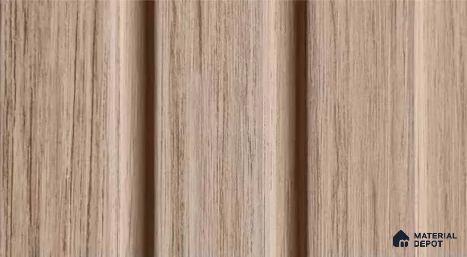 PN 07458 Wood Look Louver 8 ft x 0.4 ft Texture Finish - 10 mm | Suitable for Feature Wall, TV Unit & Living Room