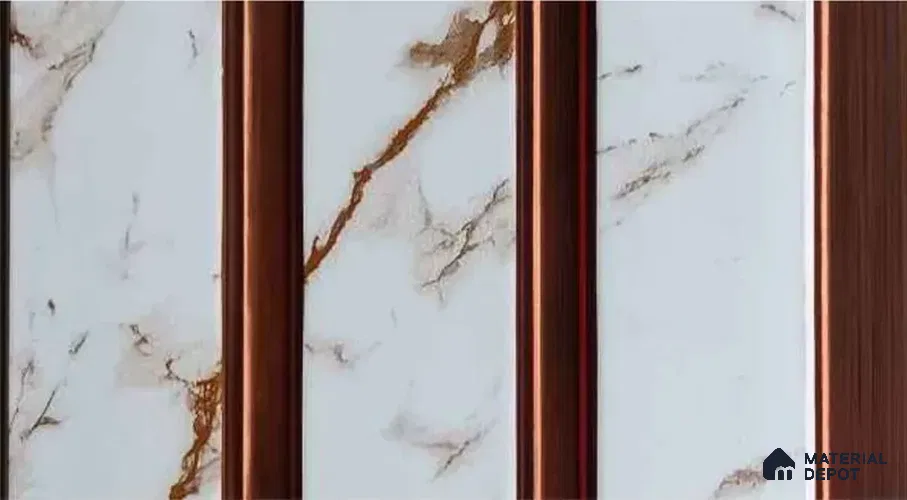 PN 07459 Marble Look Louver 8 ft x 0.4 ft Texture Finish - 10 mm | Suitable for Feature Wall, TV Unit & Living Room