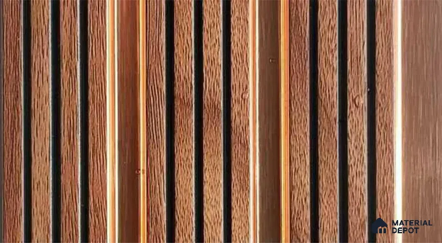 PN 07465 Wood Look Louver 8 ft x 0.4 ft Texture Finish  - 10 mm | Suitable for Feature Wall, TV Unit & Living Room