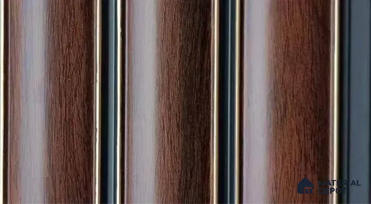 PN 07468 Wood Look Louver 8 ft x 0.4 ft Texture Finish  - 10 mm | Suitable for Feature Wall, TV Unit & Living Room