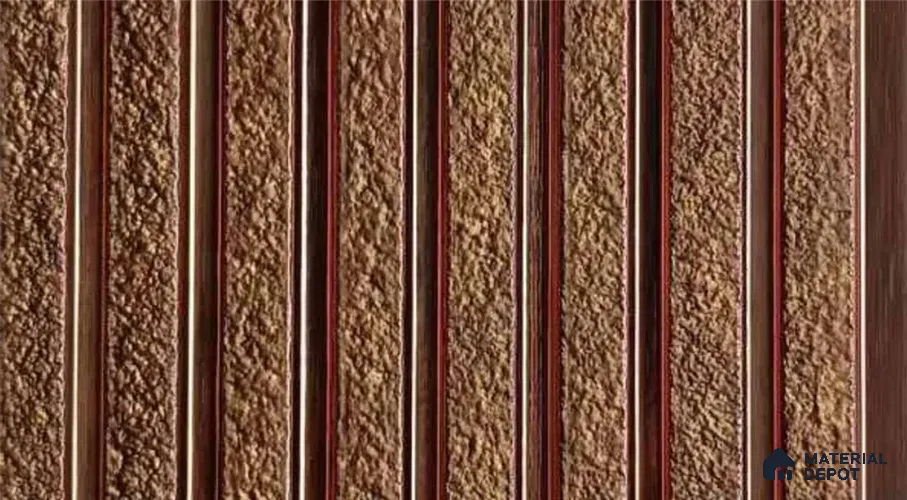 PN 07470 Wood Look Louver 8 ft x 0.4 ft Texture Finish  - 10 mm | Suitable for Feature Wall, TV Unit & Living Room