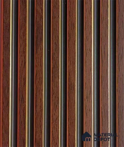 PN 07471 Wood Look Louver 8 ft x 0.4 ft Texture Finish - 10 mm | Suitable for Feature Wall, TV Unit & Living Room