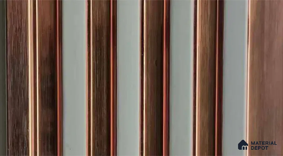 PN 07485 Wood Look Louver 8 ft x 0.4 ft Texture Finish - 10 mm | Suitable for Feature Wall, TV Unit & Living Room