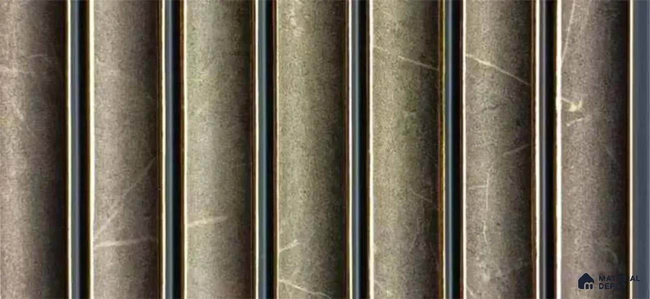 PN 07491 Marble Look Louver 8 ft x 0.5 ft Texture Finish - 10 mm | Suitable for Feature Wall, TV Unit & Living Room