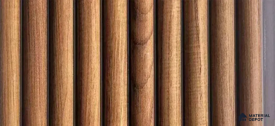 PN 07497 Wood Look Louver 8 ft x 0.5 ft Texture Finish - 10 mm | Suitable for Feature Wall, TV Unit & Living Room