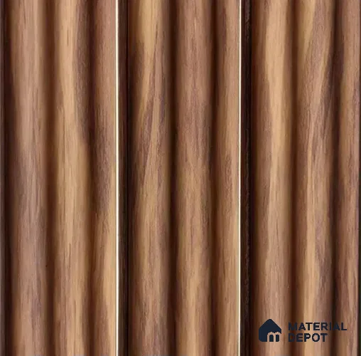 PN 07504 Wood Look Louver 8 ft x 0.5 ft Texture Finish - 10 mm | Suitable for Feature Wall, TV Unit & Living Room