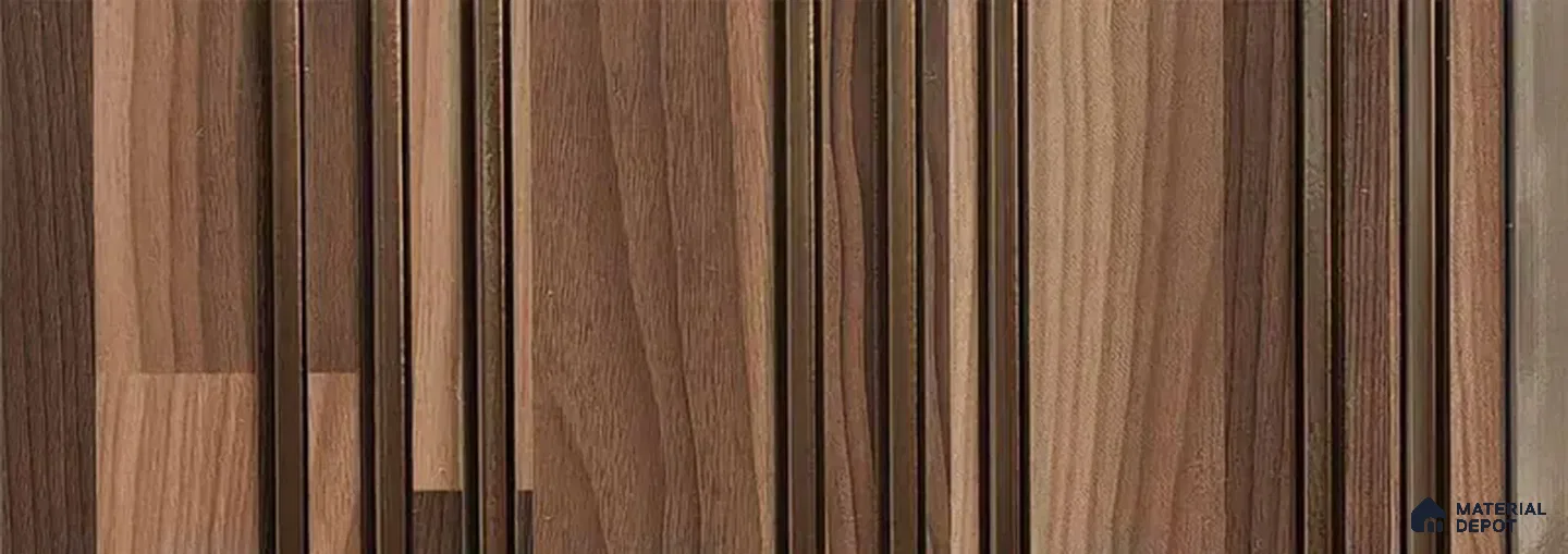 PN 07509 Patterned Look Louver 9.5 ft x 0.8 ft Texture Finish - 10 mm | Suitable for Feature Wall, TV Unit & Living Room
