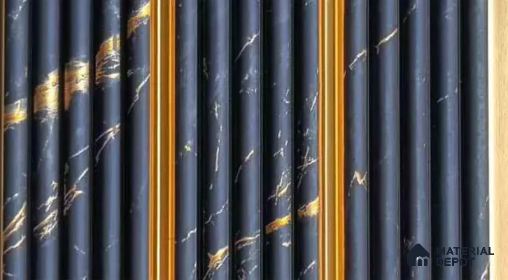 PN 07513 Marble Look Louver 9.5 ft x 0.4 ft Texture Finish  - 10 mm | Suitable for Feature Wall, TV Unit & Living Room