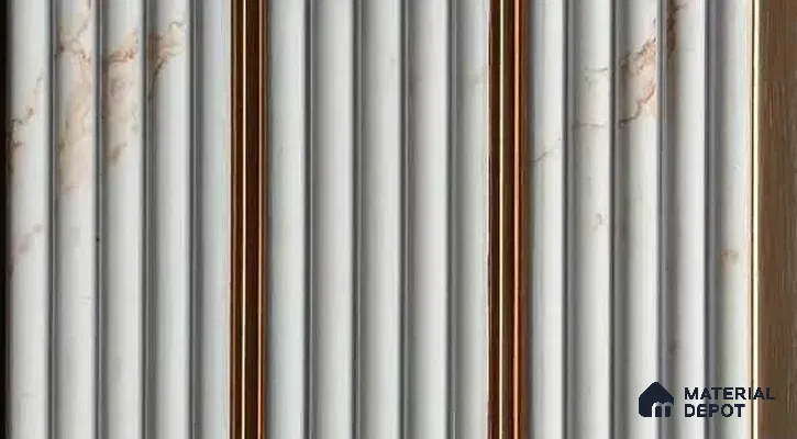 PN 07515 Marble Look Louver 9.5 ft x 0.4 ft Texture Finish  - 10 mm | Suitable for Feature Wall, TV Unit & Living Room