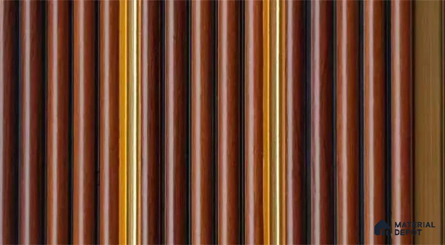 PN 07516 Wood Look Louver 9.5 ft x 0.4 ft Texture Finish - 10 mm | Suitable for Feature Wall, TV Unit & Living Room