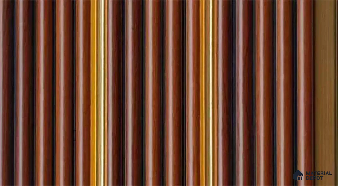 PN 07516 Wood Look Louver 9.5 ft x 0.4 ft Texture Finish - 10 mm | Suitable for Feature Wall, TV Unit & Living Room