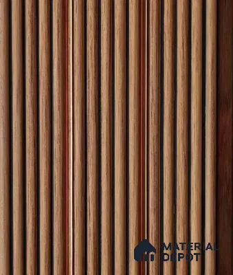 PN 07517 Wood Look Louver 9.5 ft x 0.4 ft Texture Finish  - 10 mm | Suitable for Feature Wall, TV Unit & Living Room