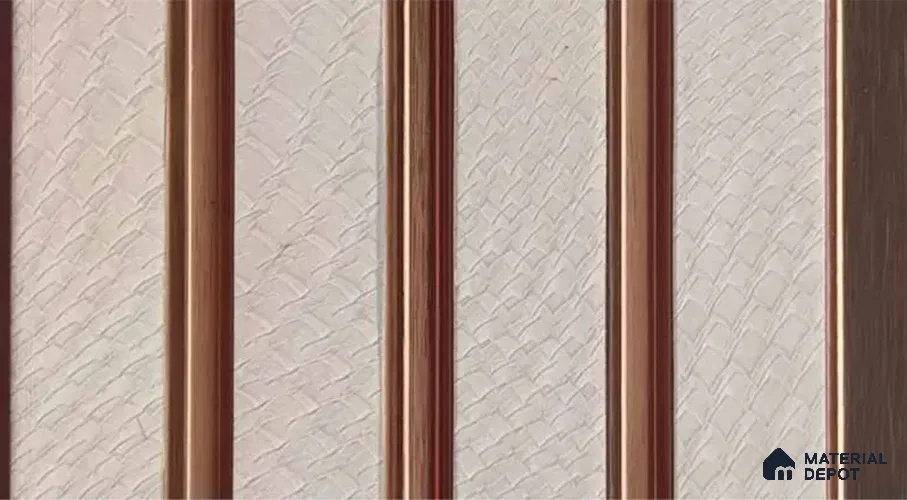 PN 07519 Patterned Look Louver 9.5 ft x 0.4 ft Texture Finish  - 10 mm | Suitable for Feature Wall, TV Unit & Living Room