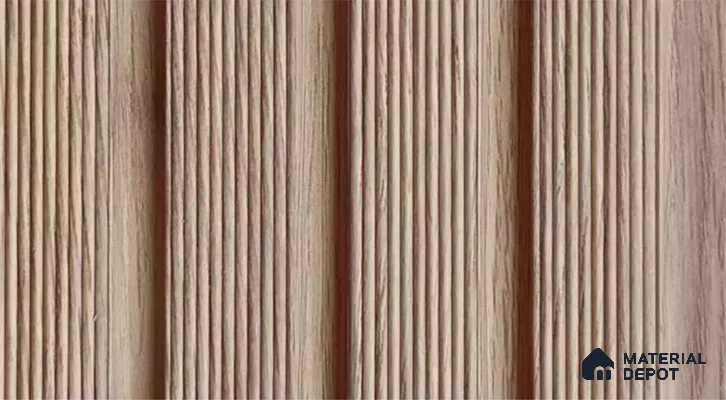 PN 07521 Wood Look Louver 9.5 ft x 0.4 ft Texture Finish  - 10 mm | Suitable for Feature Wall, TV Unit & Living Room