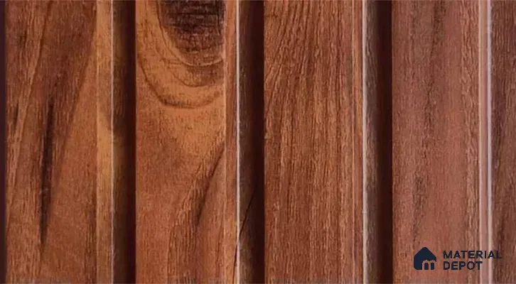 PN 07522 Wood Look Louver 9.5 ft x 0.4 ft Texture Finish  - 10 mm | Suitable for Feature Wall, TV Unit & Living Room