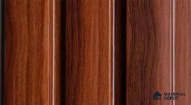 PN 07525 Wood Look Louver 9.5 ft x 0.4 ft Texture Finish  - 10 mm | Suitable for Feature Wall, TV Unit & Living Room
