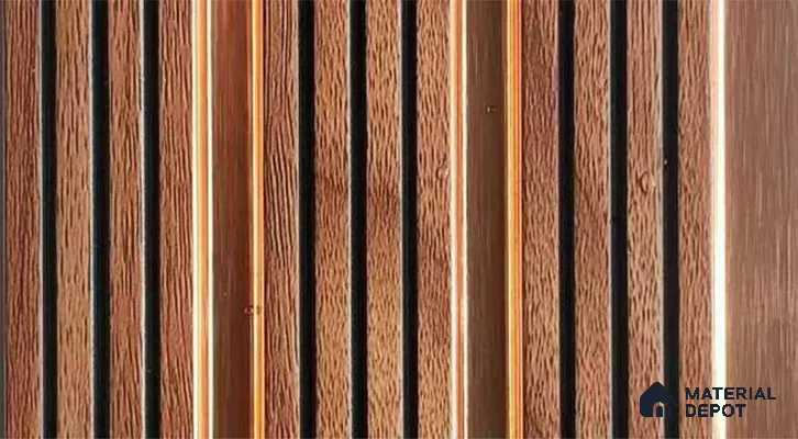PN 07533 Wood Look Louver 9.5 ft x 0.4 ft Texture Finish  - 10 mm | Suitable for Feature Wall, TV Unit & Living Room