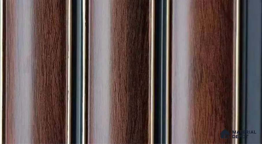 PN 07535 Wood Look Louver 9.5 ft x 0.4 ft Texture Finish  - 10 mm | Suitable for Feature Wall, TV Unit & Living Room