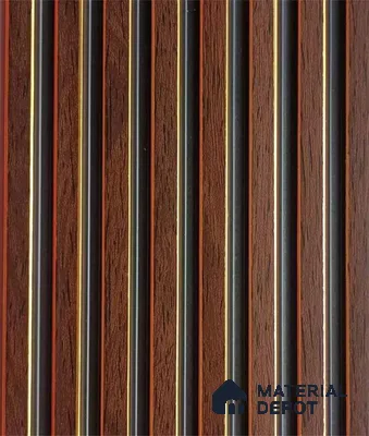 PN 07538 Wood Look Louver 9.5 ft x 0.4 ft Texture Finish  - 10 mm | Suitable for Feature Wall, TV Unit & Living Room