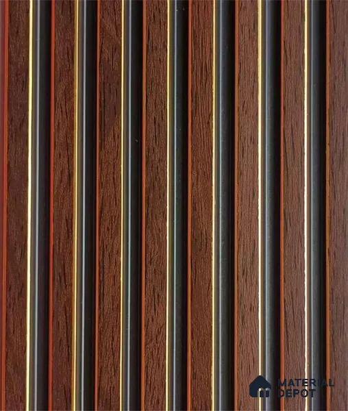 PN 07538 Wood Look Louver 9.5 ft x 0.4 ft Texture Finish - 10 mm | Suitable for Feature Wall, TV Unit & Living Room