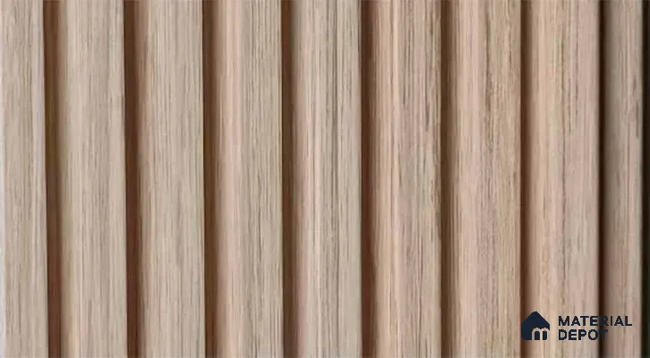 PN 07540 Wood Look Louver 9.5 ft x 0.4 ft Texture Finish  - 10 mm | Suitable for Feature Wall, TV Unit & Living Room