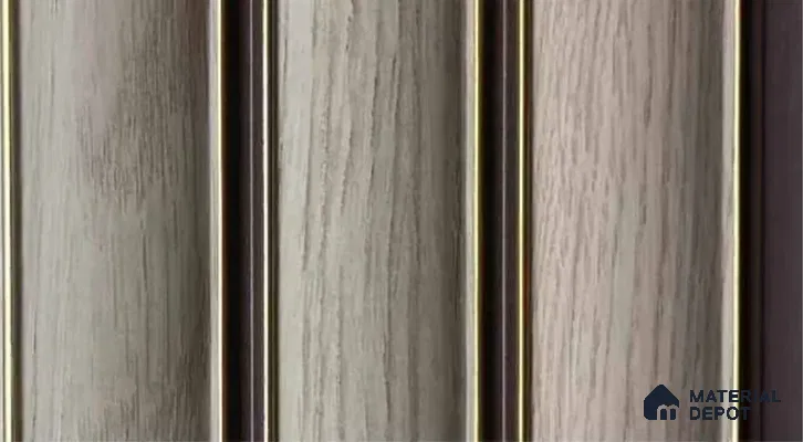 PN 07541 Marble Look Louver 9.5 ft x 0.4 ft Texture Finish  - 10 mm | Suitable for Feature Wall, TV Unit & Living Room