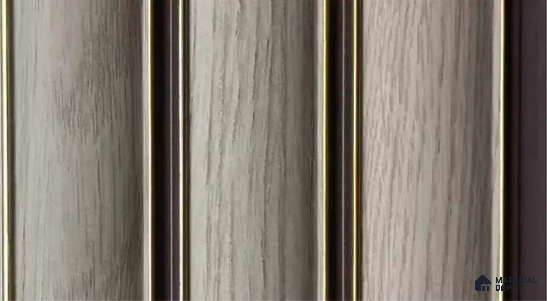 PN 07541 Marble Look Louver 9.5 ft x 0.4 ft Texture Finish - 10 mm | Suitable for Feature Wall, TV Unit & Living Room