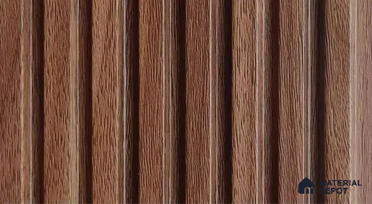 PN 07543 Wood Look Louver 9.5 ft x 0.4 ft Texture Finish  - 10 mm | Suitable for Feature Wall, TV Unit & Living Room