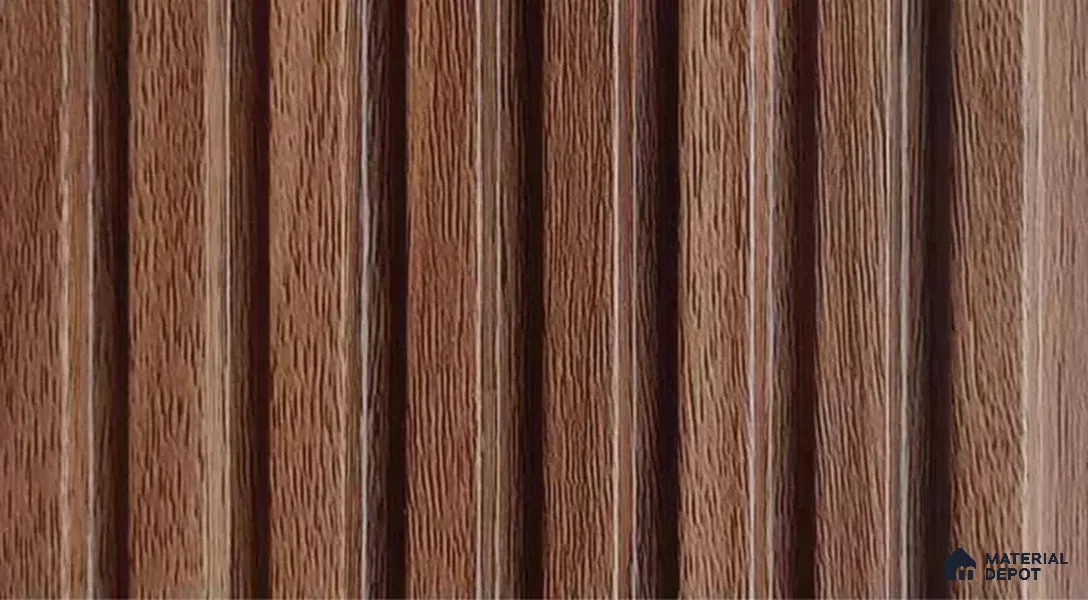PN 07543 Wood Look Louver 9.5 ft x 0.4 ft Texture Finish - 10 mm | Suitable for Feature Wall, TV Unit & Living Room