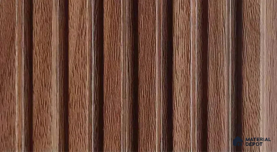 PN 07543 Wood Look Louver 9.5 ft x 0.4 ft Texture Finish - 10 mm | Suitable for Feature Wall, TV Unit & Living Room
