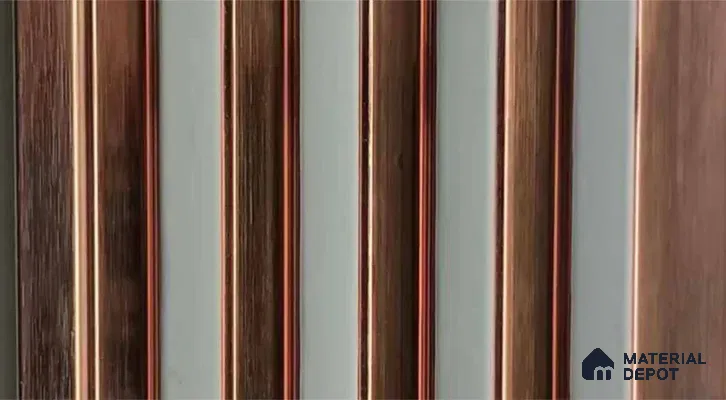 PN 07552 Wood Look Louver 9.5 ft x 0.4 ft Texture Finish  - 10 mm | Suitable for Feature Wall, TV Unit & Living Room