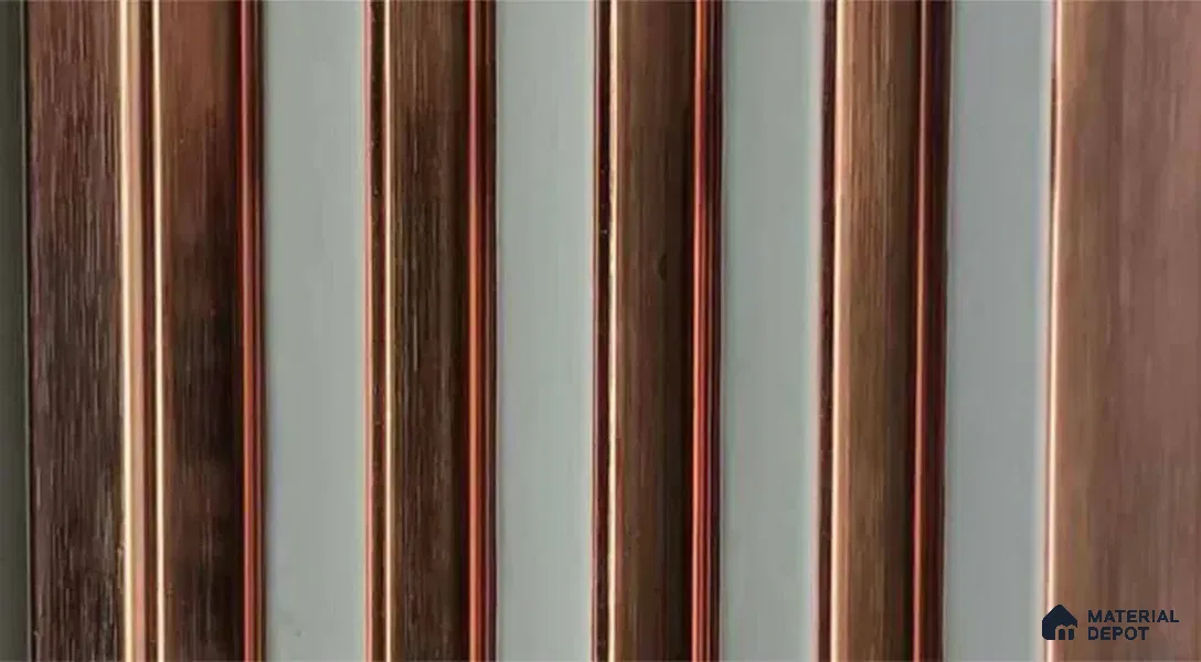 PN 07552 Wood Look Louver 9.5 ft x 0.4 ft Texture Finish - 10 mm | Suitable for Feature Wall, TV Unit & Living Room