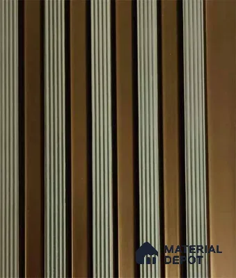 PN 07553 Wood Look Louver 9.5 ft x 0.4 ft Texture Finish  - 10 mm | Suitable for Feature Wall, TV Unit & Living Room