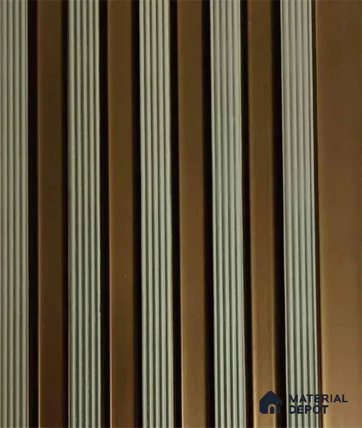 PN 07553 Wood Look Louver 9.5 ft x 0.4 ft Texture Finish - 10 mm | Suitable for Feature Wall, TV Unit & Living Room