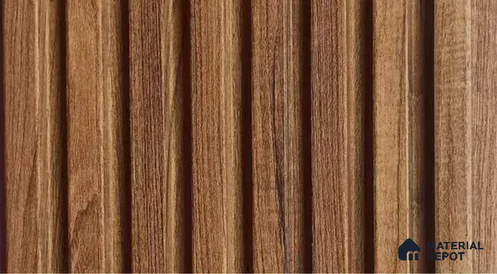 PN 07554 Wood Look Louver 9.5 ft x 0.4 ft Texture Finish  - 10 mm | Suitable for Feature Wall, TV Unit & Living Room