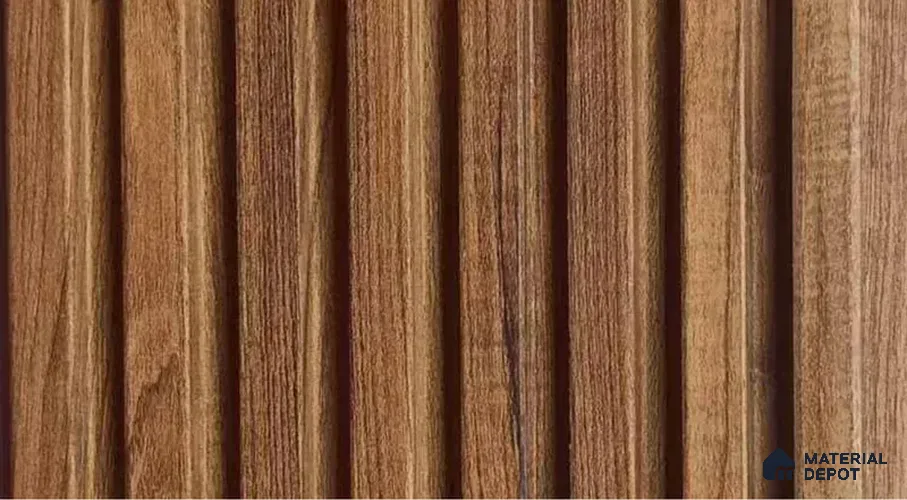 PN 07554 Wood Look Louver 9.5 ft x 0.4 ft Texture Finish  - 10 mm | Suitable for Feature Wall, TV Unit & Living Room